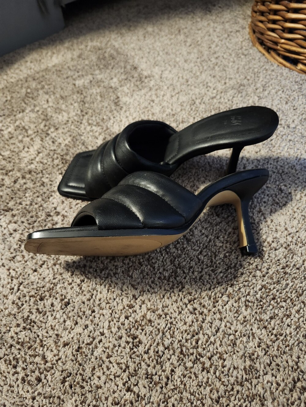 H&M Black Padded Slide Heel - Women's Heels Sz 7.5